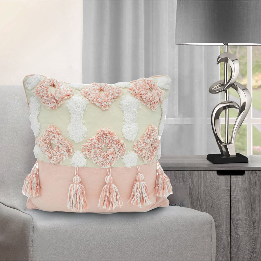 Intimates Alta Tufted Pink Filled Cushion 43 x 43cm 2 Pack Image 2
