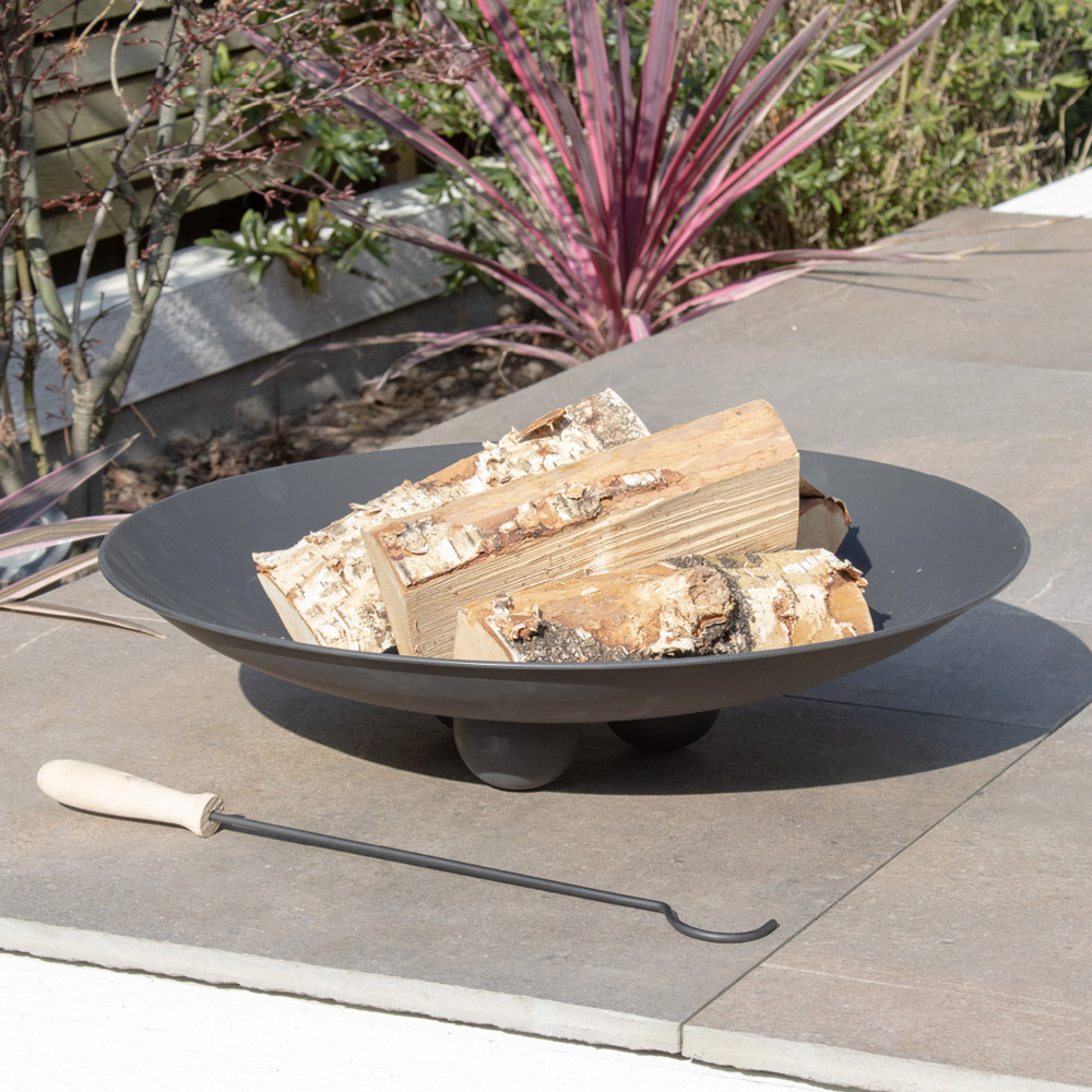 GardenKraft Iron Firepit with Ball Base Image 2