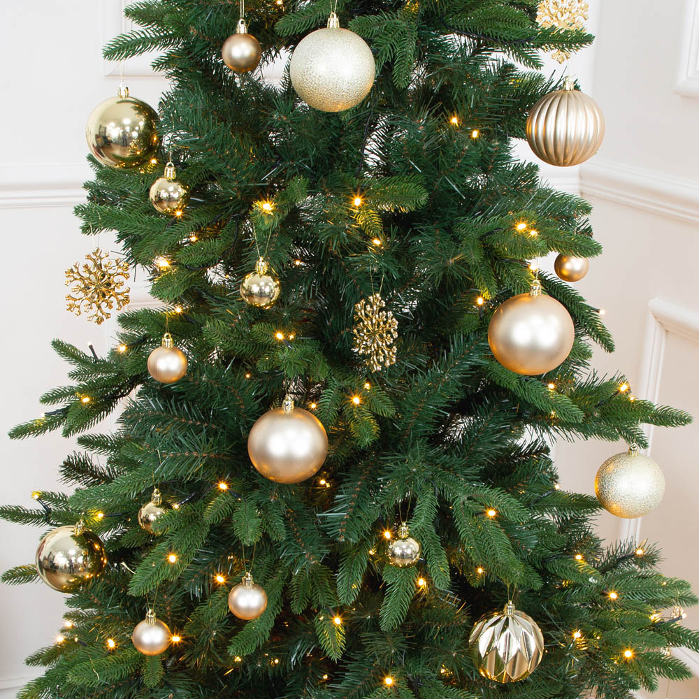 The Christmas Workshop Champagne Shatterproof Bauble 50 Pack Image 5