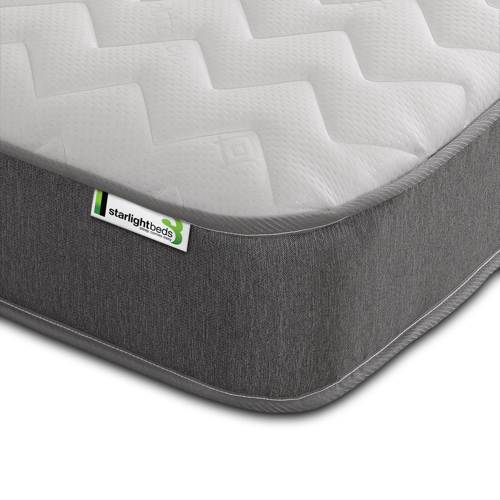 Starlight Beds Shorty Grey Zig Zag Hybrid Memory Foam and Open Coil Spring Mattress Image 3