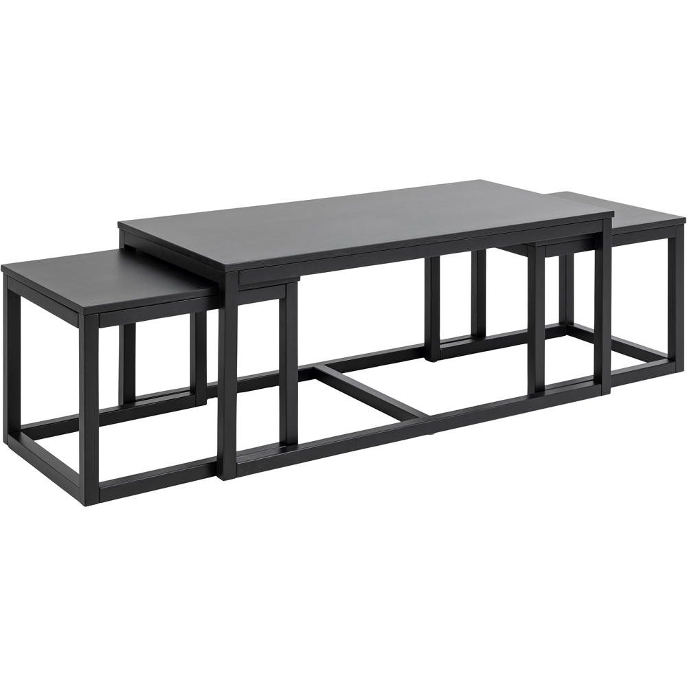 Florence Cornus Matt Black Nest of Tables Set of 3 Image 4