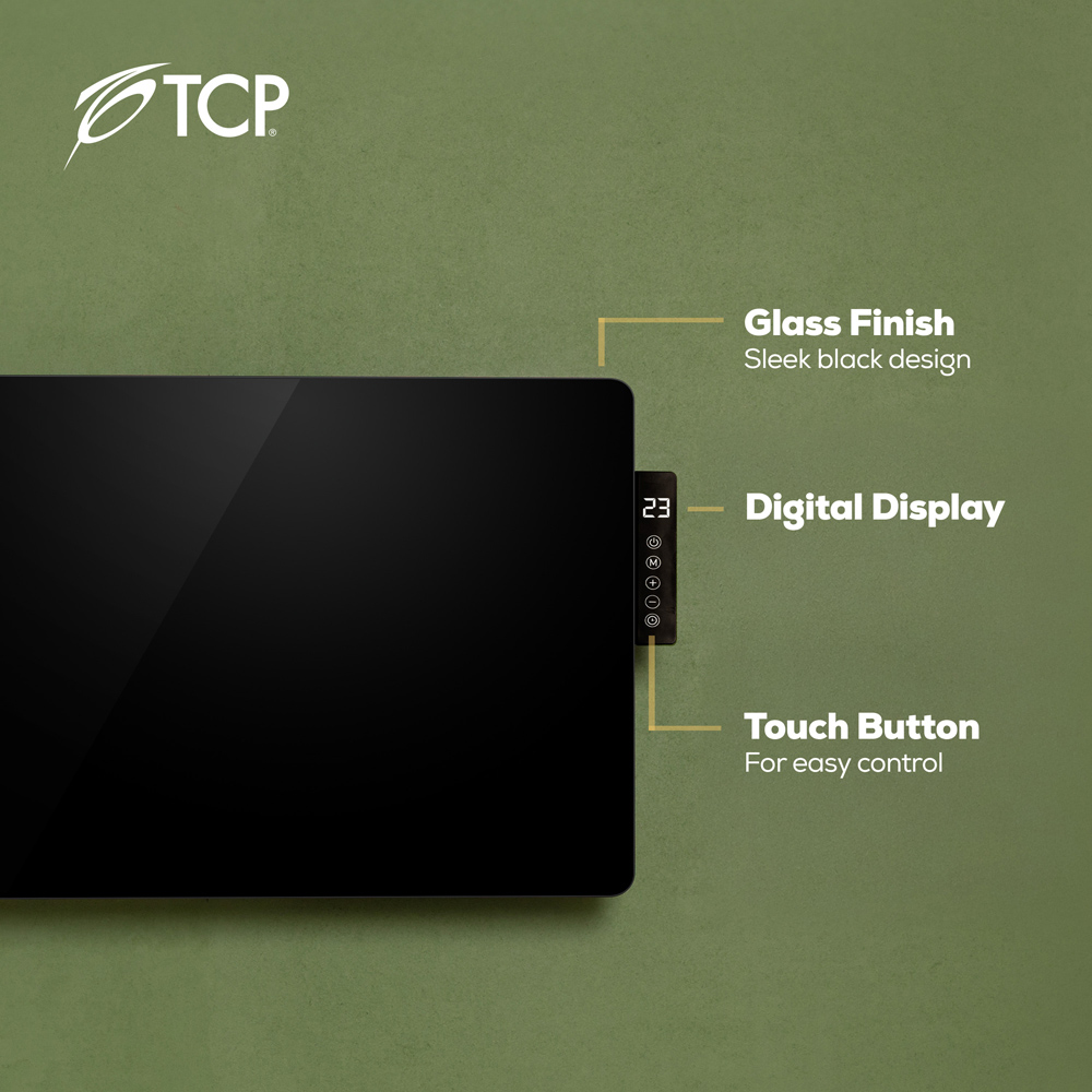 TCP Black Glass Heater with Side Control Panel 2000W Image 6