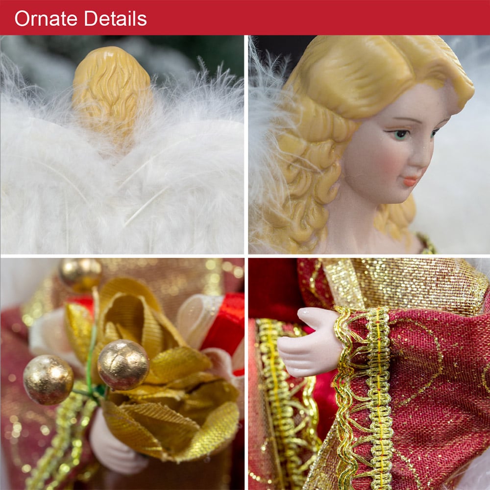 The Christmas Workshop Red Tree Top Angel 30cm Image 8