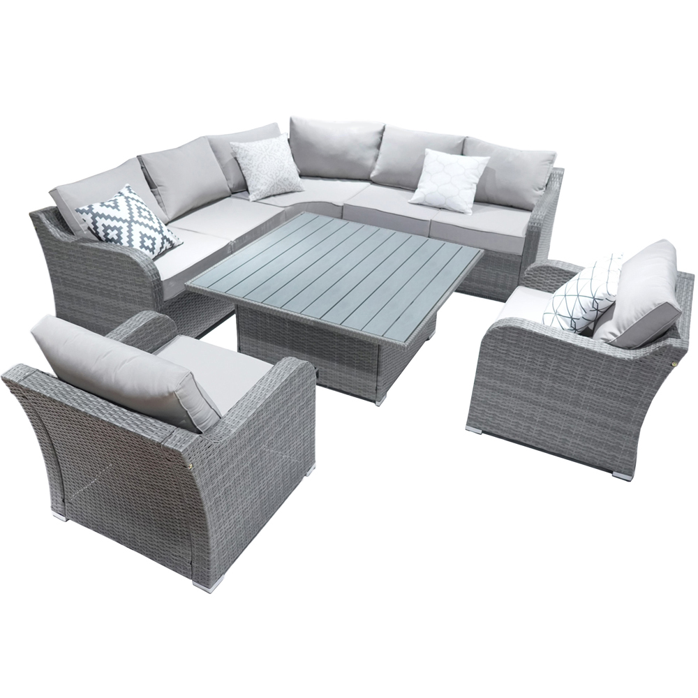 RayGar Valletta 7 Seater Rattan Garden Corner Lounge Set Image 3