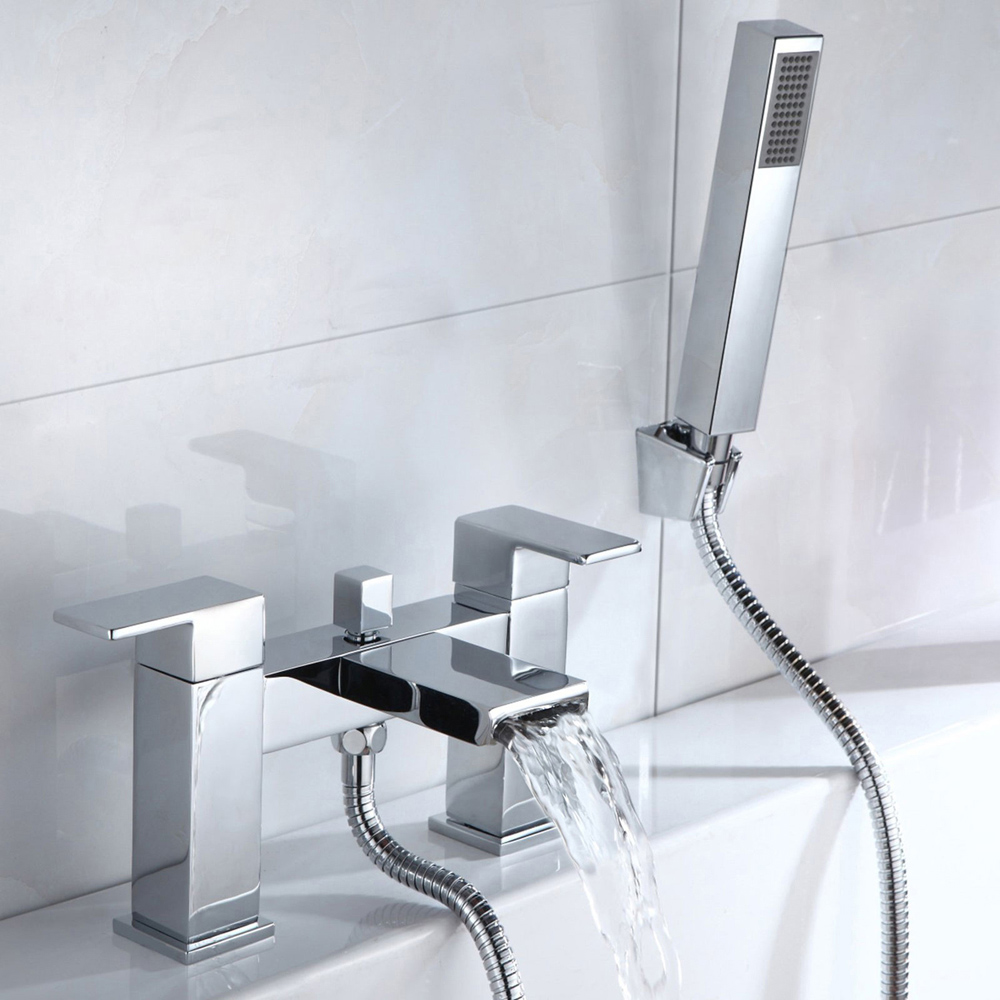 Nes Home Gaze Waterfall Chrome Bath Shower Mixer Tap with Handset Image 2