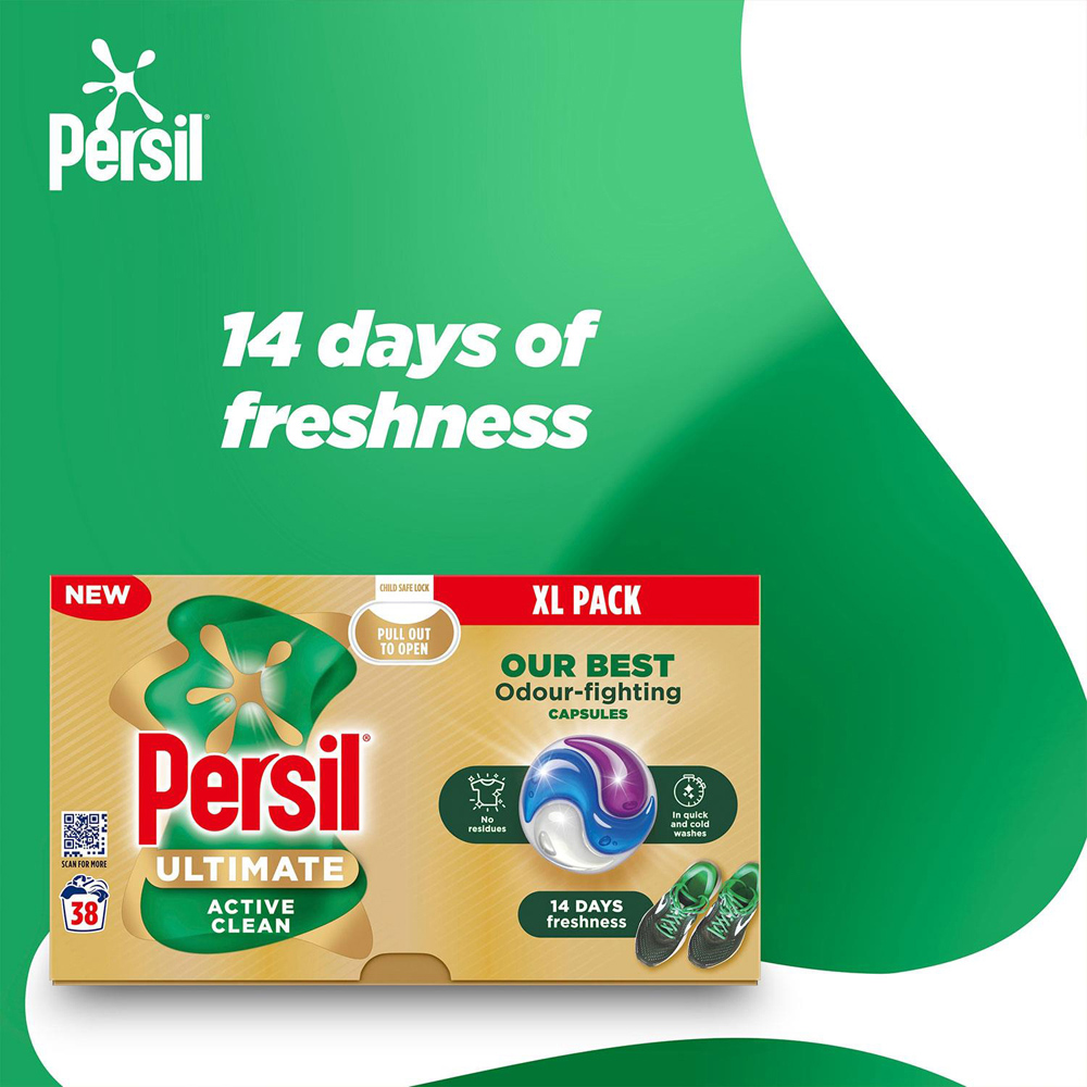 Persil Ultimate Odour Fighting Washing Capsules 38 Washes 4 Pack Image 6