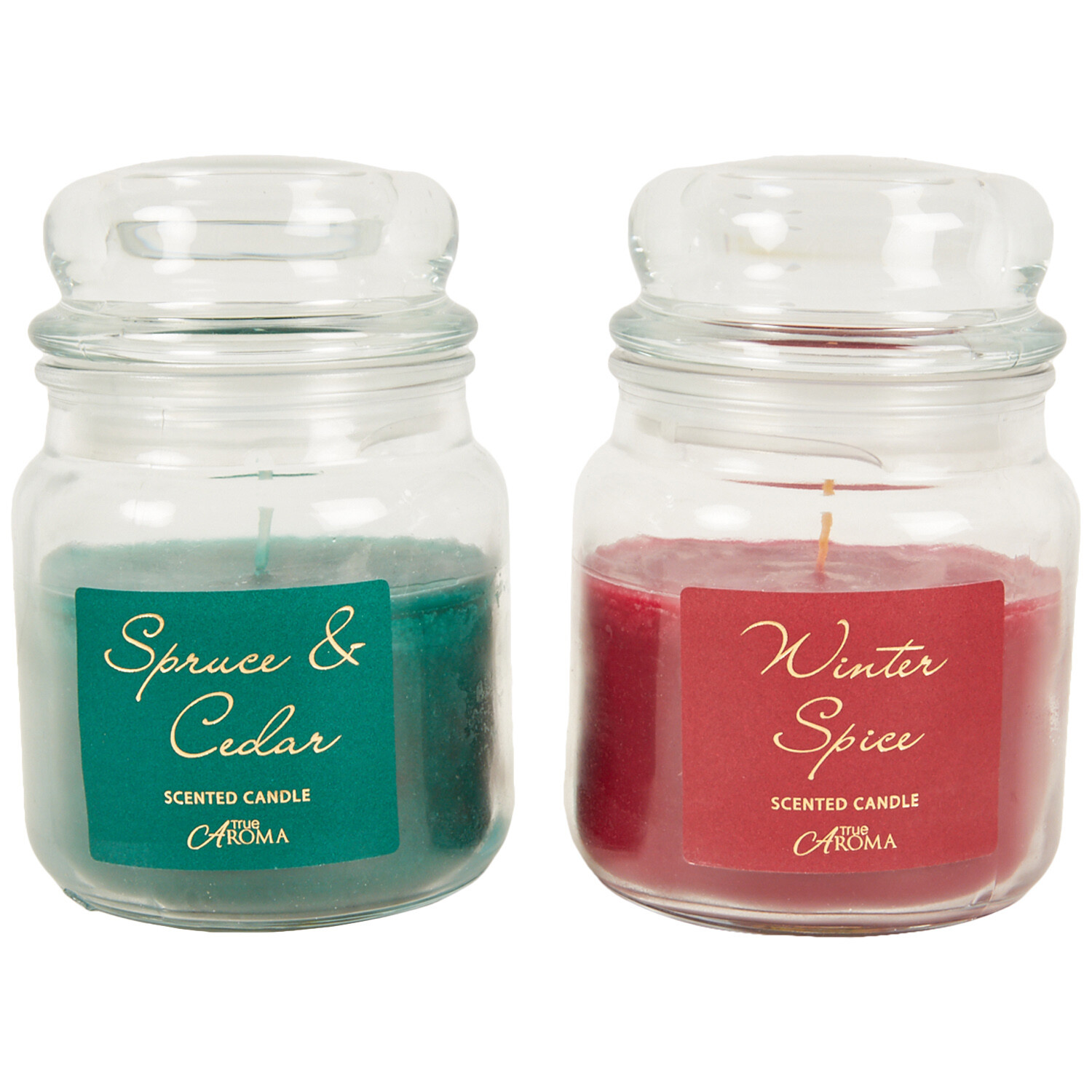 Set of 2 Scented Candle Jars - Red and Green Image 3