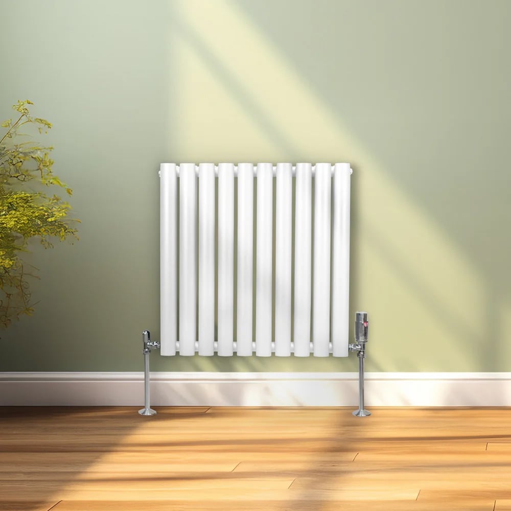 Monster Shop 2648BTU White Oval Column Radiator 600 x 600mm Image 2