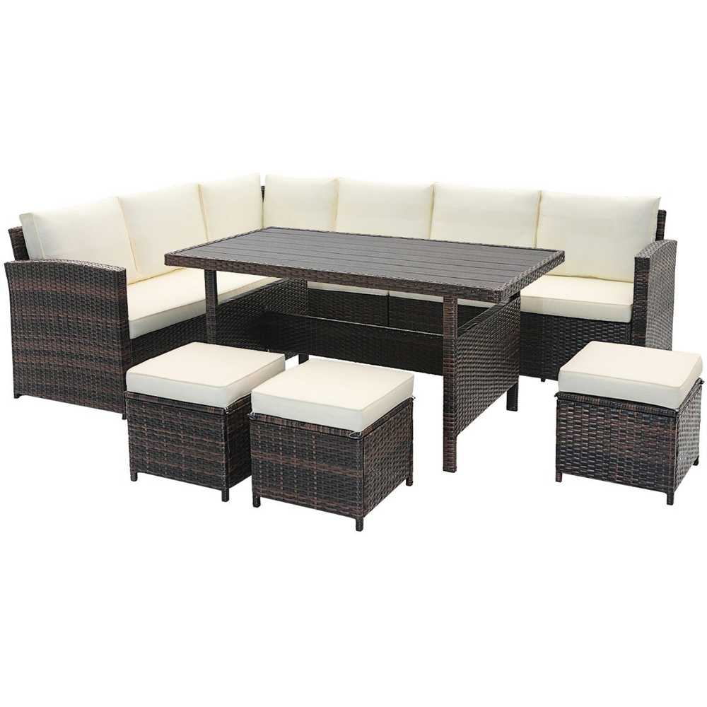 Costway 10 Seater Rattan Mixed Brown Patio Lounge Set Image 2
