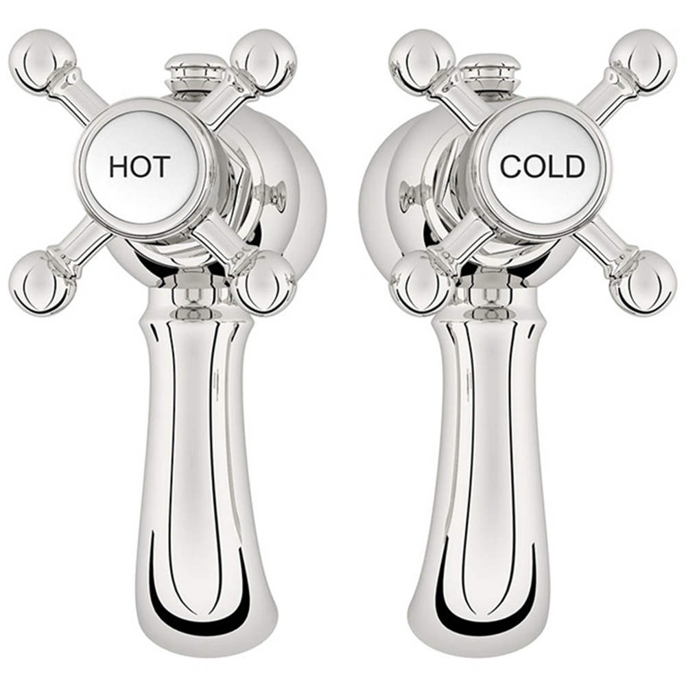 Nes Home Churchill Traditional Chrome Cross Head Twin Bath Filler Taps Image 3