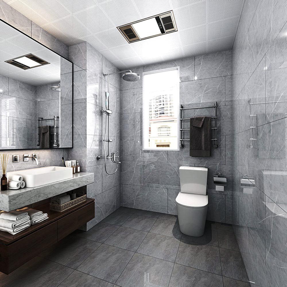 Living and Home Dark Grey Marble Wall Tile Sticker 10 Pack Image 7