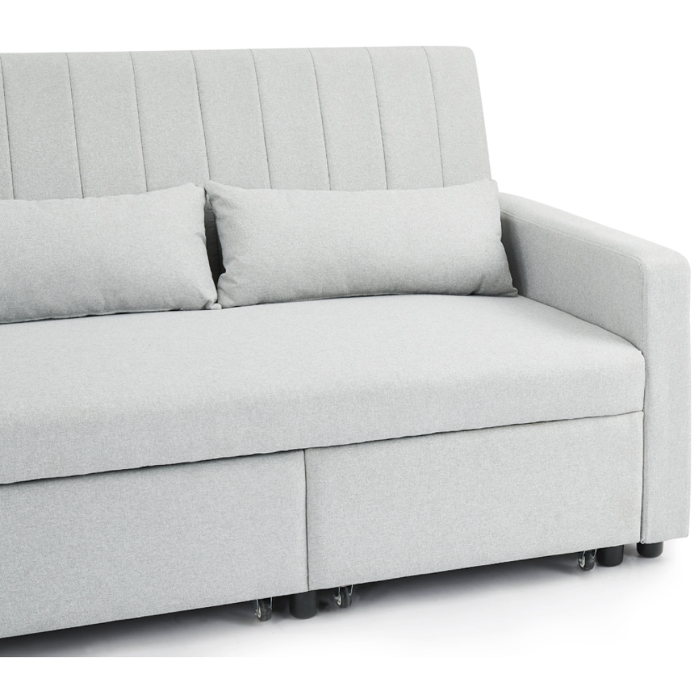 Home Detail Devon Double Sleeper Grey Linen Pull Out Sofa Bed Image 4