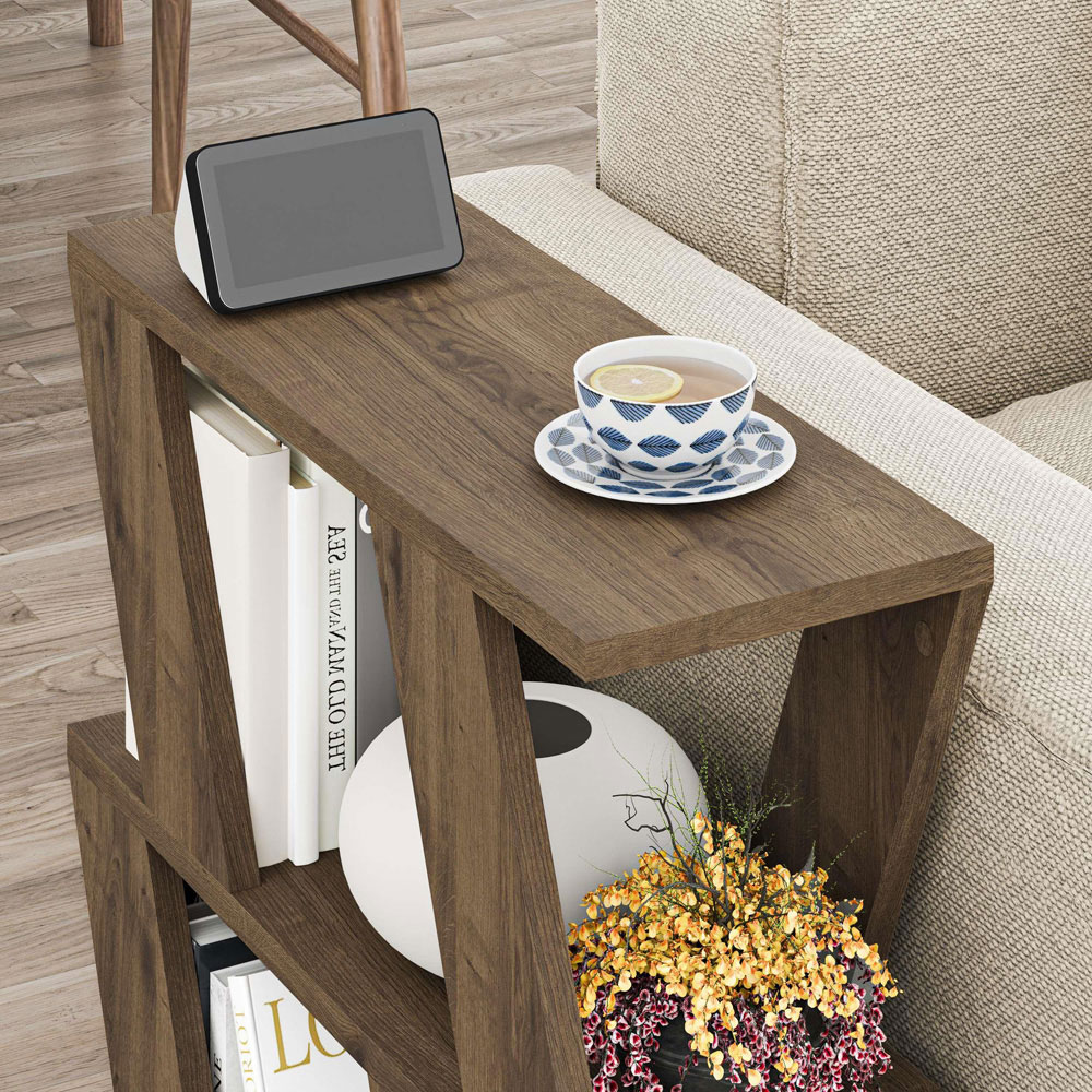 Decortie Lazena 2 Shelf Dark Oak Side Table Image 4