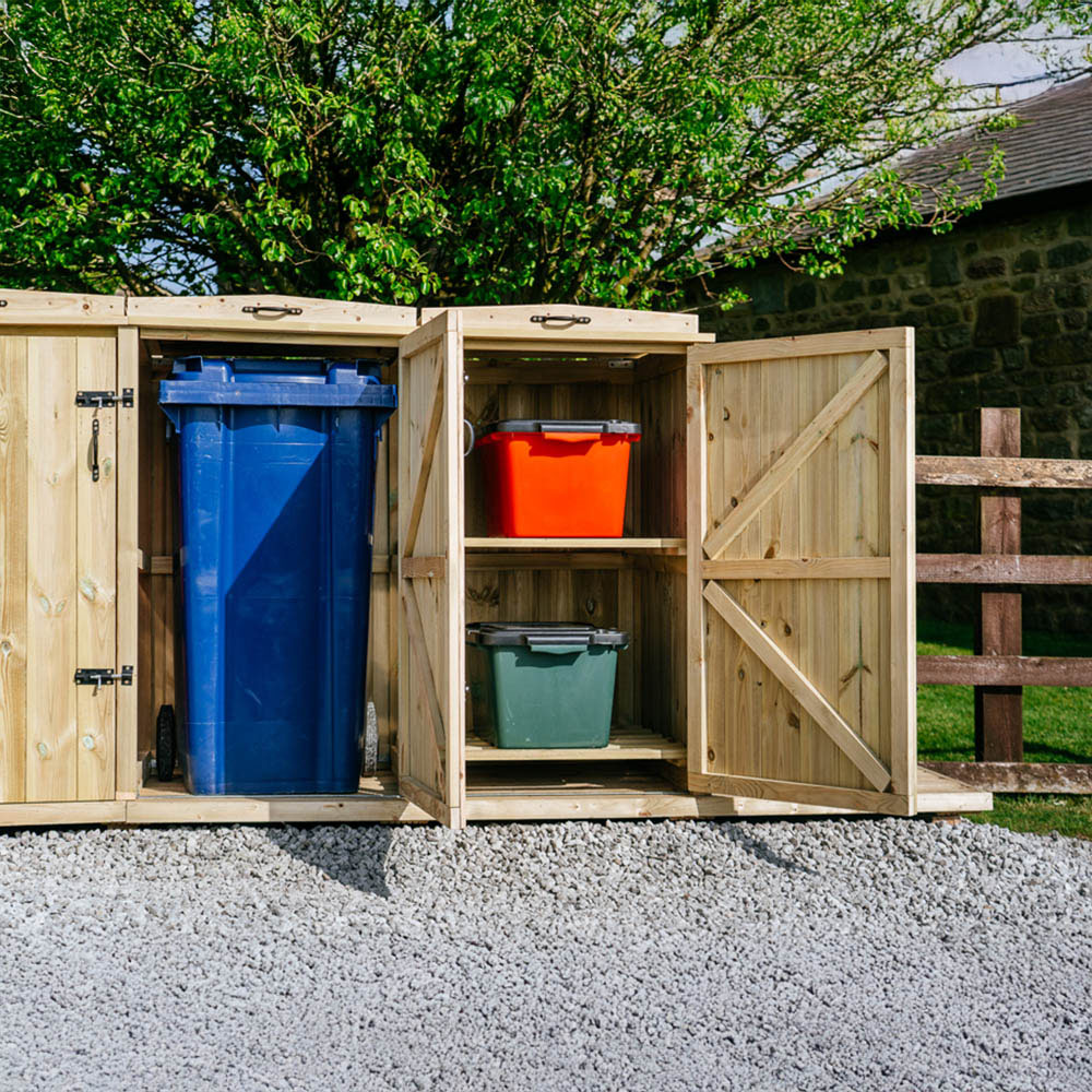 The Garden Village Chatburn 2 Recycle Box 3 Wheelie Bin Shed Image 8