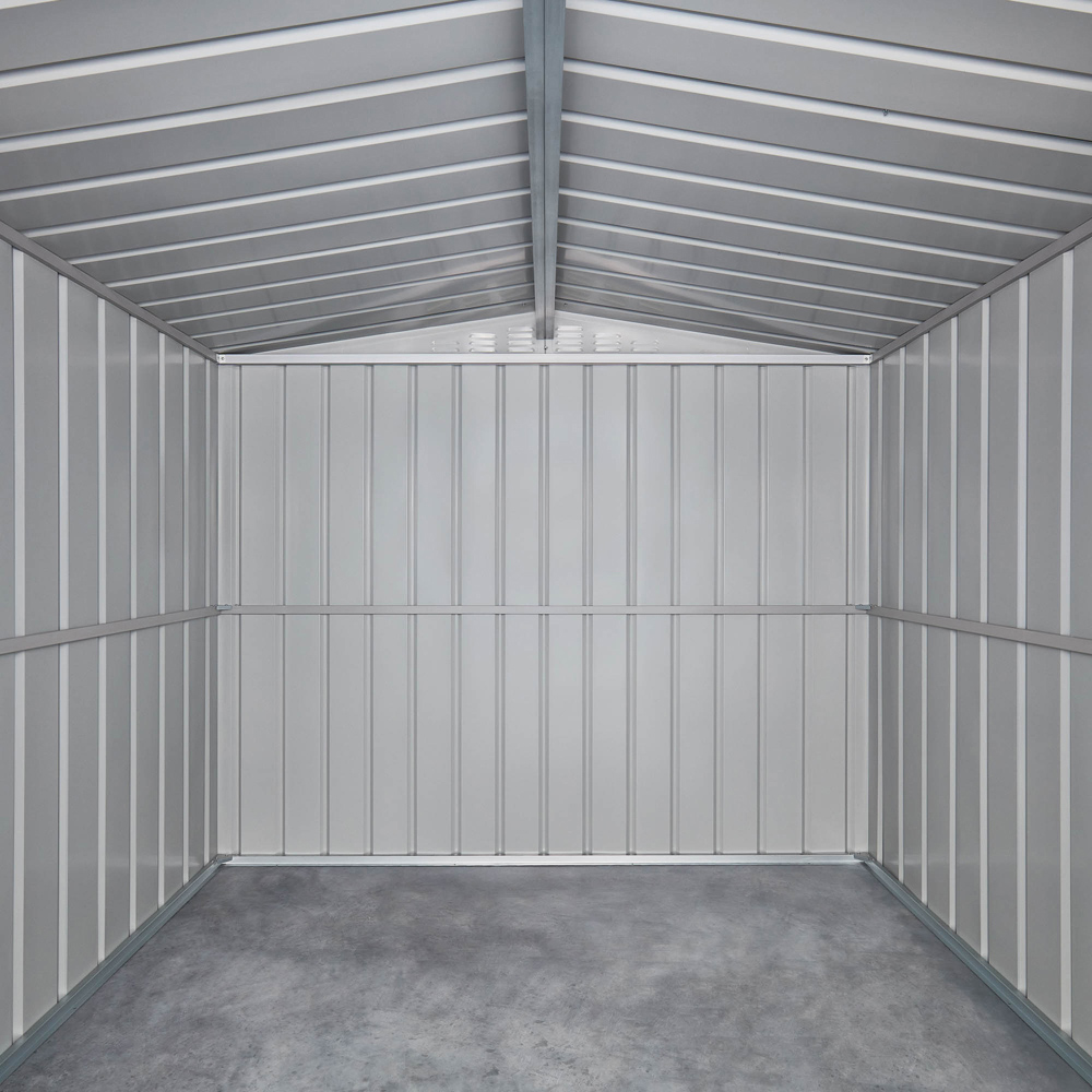 Globel 8 x 6ft 2 Door Grey Metal Apex Garden Shed Image 8