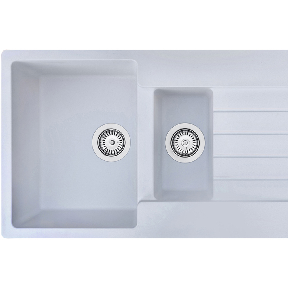 Reginox Harlem 15 PW Pure White 1.5 Granite Sink 500 x 1000mm Image 2