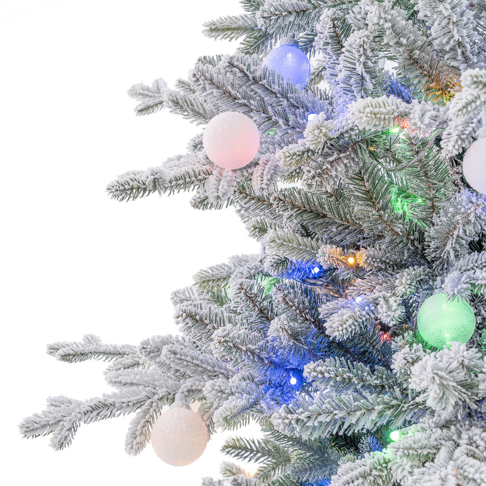 Festive Christmas Aurora Multicolour Pre-Lit Winter Glow Flocked Artificial Xmas Tree 6ft Image 4