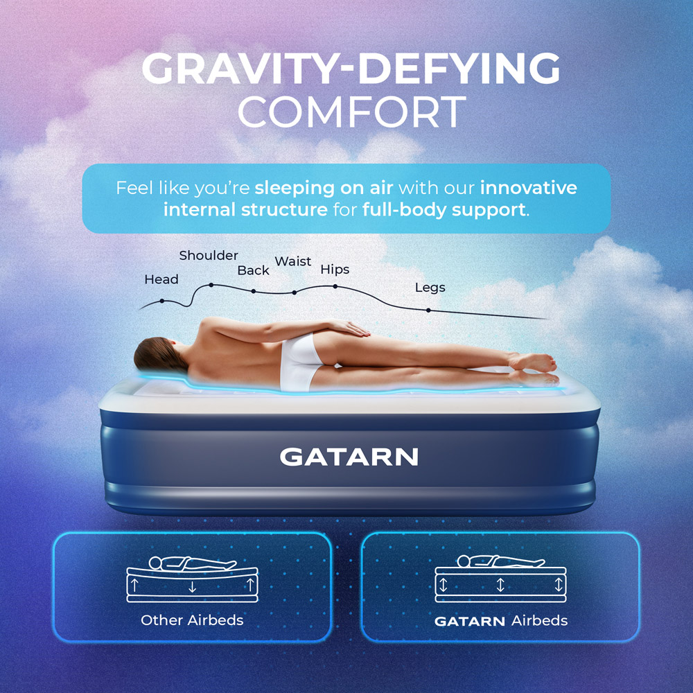 GATARN King Size Air Bed with Built-in Electric Pump Image 5