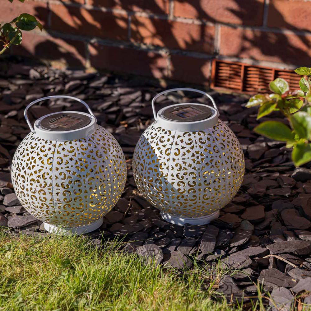 ValueLight Solar White Sphere Outdoor Lantern 2 Pack Image 4