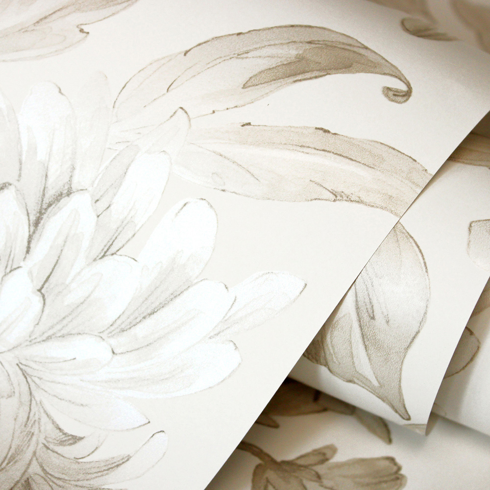 Fine Decor Isabella Floral Natural Wallpaper Image 3