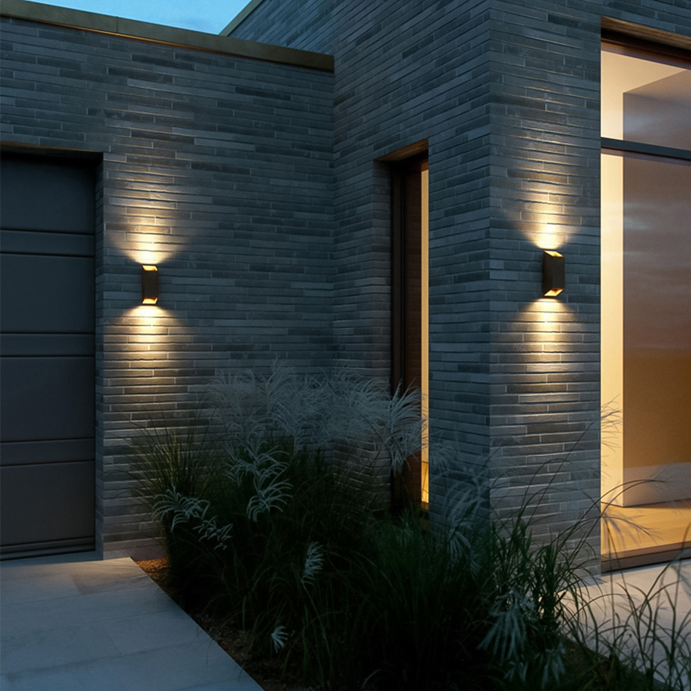 Nordlux Nico Square 22 Rust Outdoor Wall Light Image 2