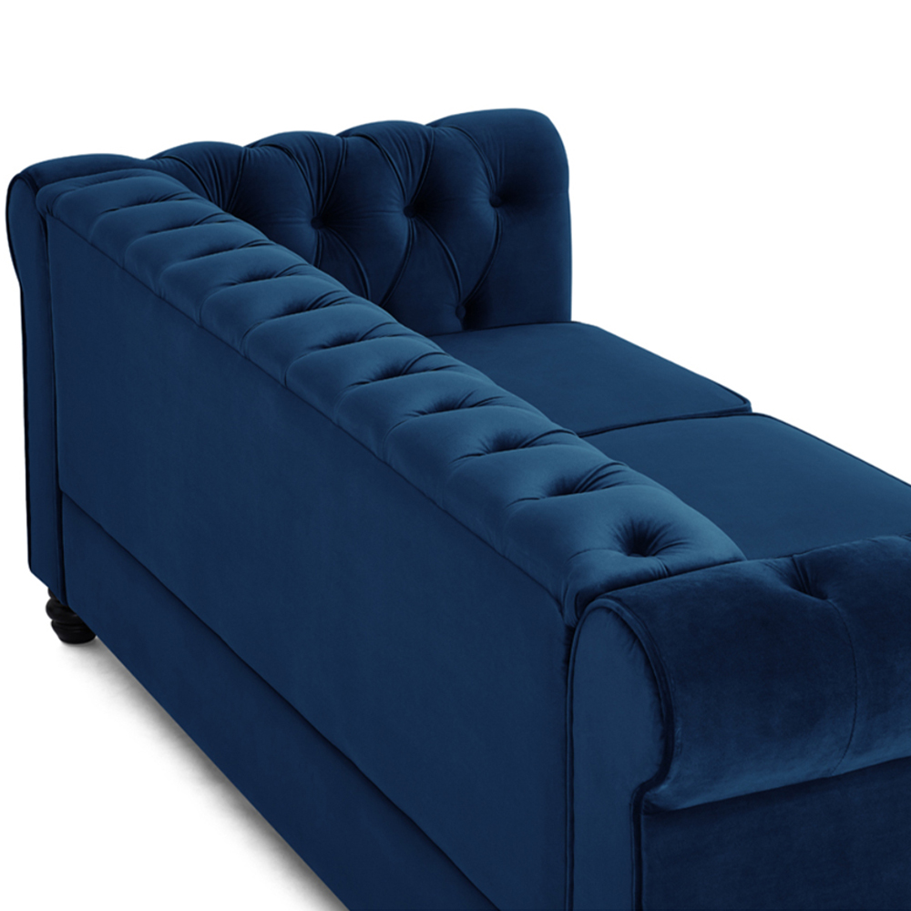Home Detail Chesterfield 3 Seater Studded Blue Velvet Sofa Image 4