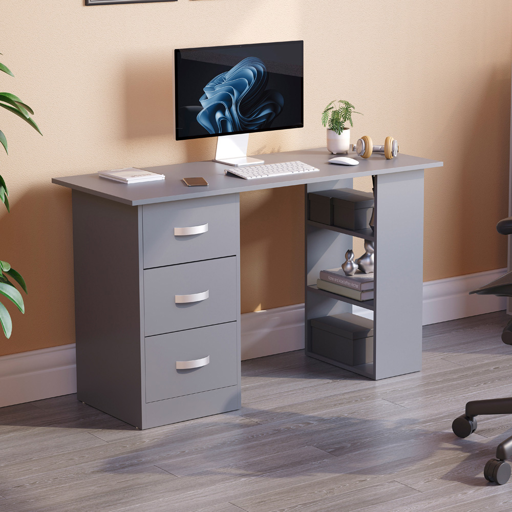Vida Designs Mason Computer Desk Grey Image 7