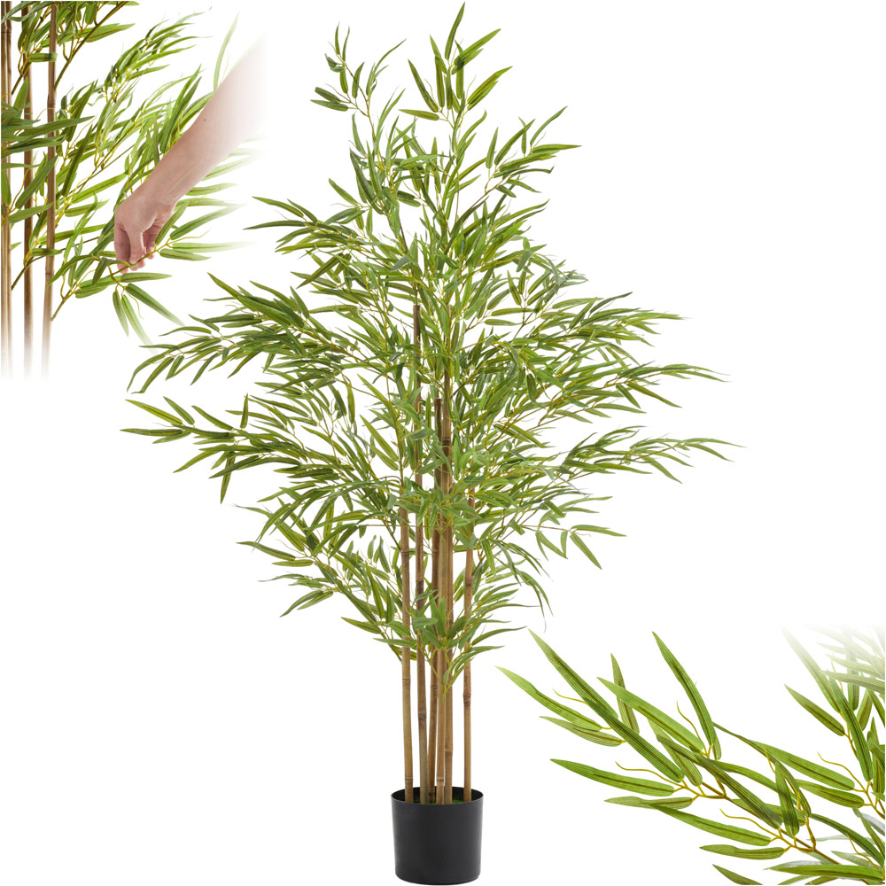 tectake Artificial Bamboo Plant in Pot 150cm Image 2