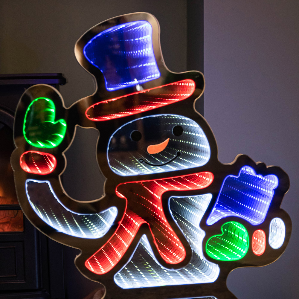 Samuel Alexander Multi Coloured LED Infinity Standing Snowman Christmas Decoration 60cm Image 3
