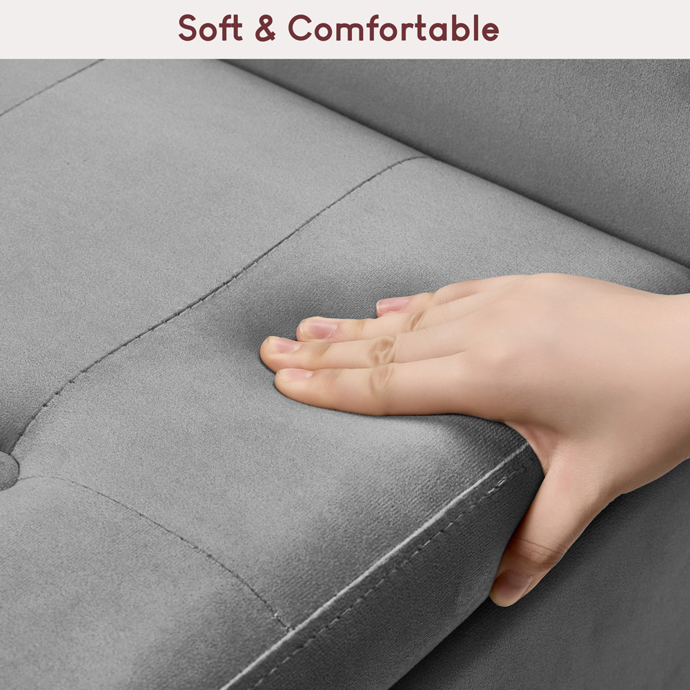 Vida Designs Seville Velvet Light Grey Storage Ottoman Image 5