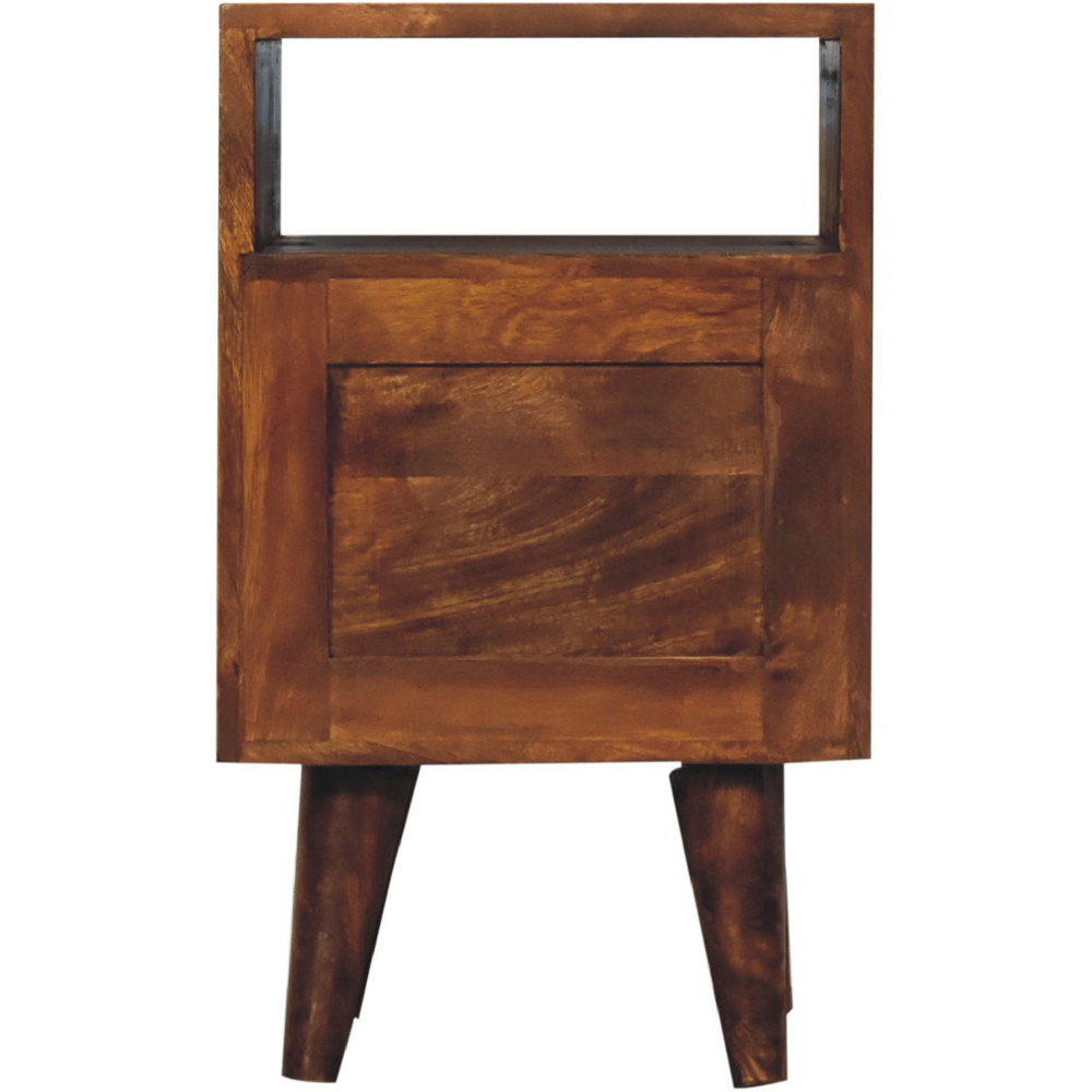 Artisan Furniture Chestnut 2 Drawer Single Shelf Solid Wood Mini Classic Bedside Table Image 5