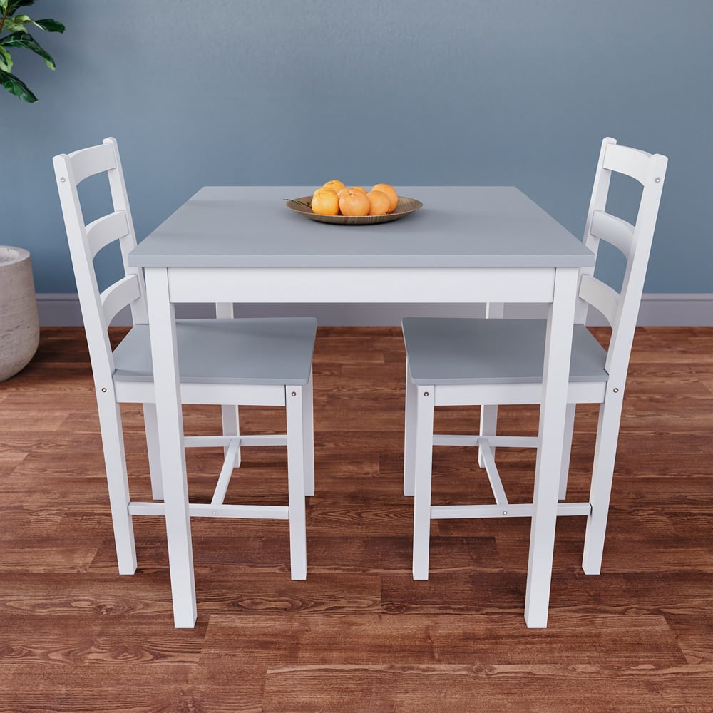 Vida Designs Yorkshire 2 Seater Dining Set White and Grey Image 8