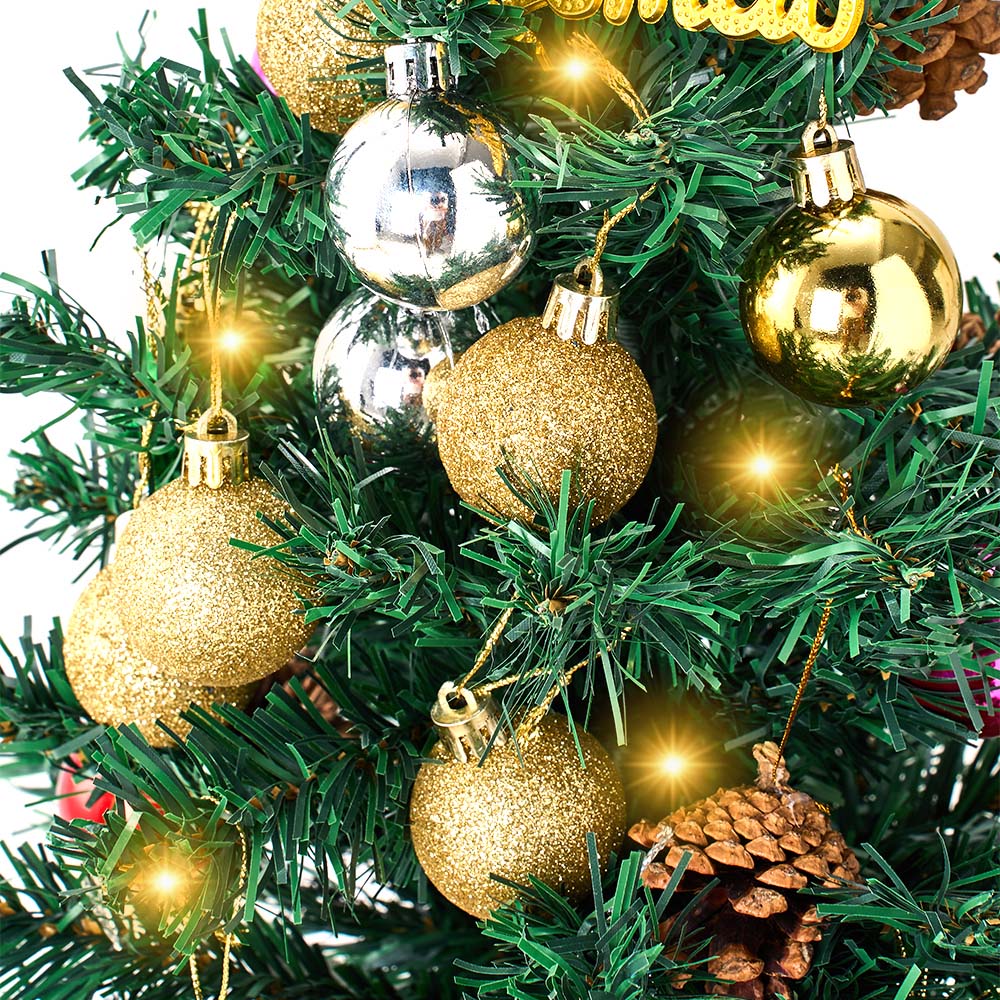 Living and Home Baubles Pinecones and Golden Base Mini Artificial Christmas Tree 1.7ft Image 5