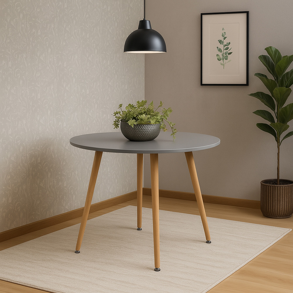 Kosy Koala 4 Seater Grey Wooden Round Dining Table Image 4