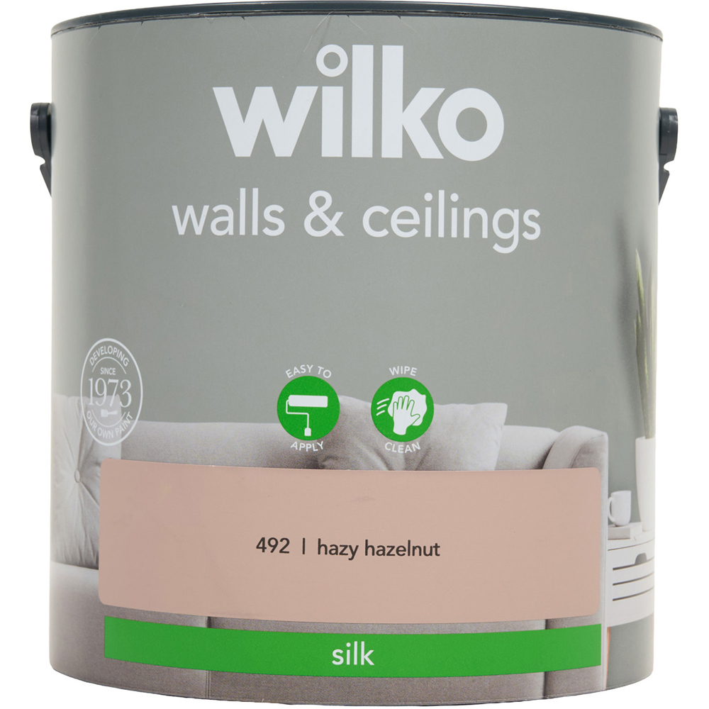 wilko Walls and Ceilings Silk Emulsion Paint Hazy Hazelnut Image 2