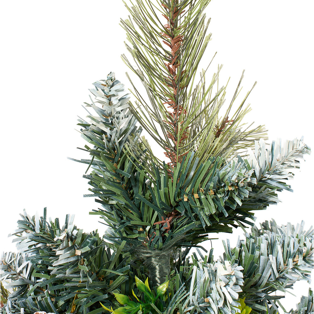 Living and Home Pre-Lit Artificial Christmas Tree with Berries and Pinecones 2.3ft Image 3