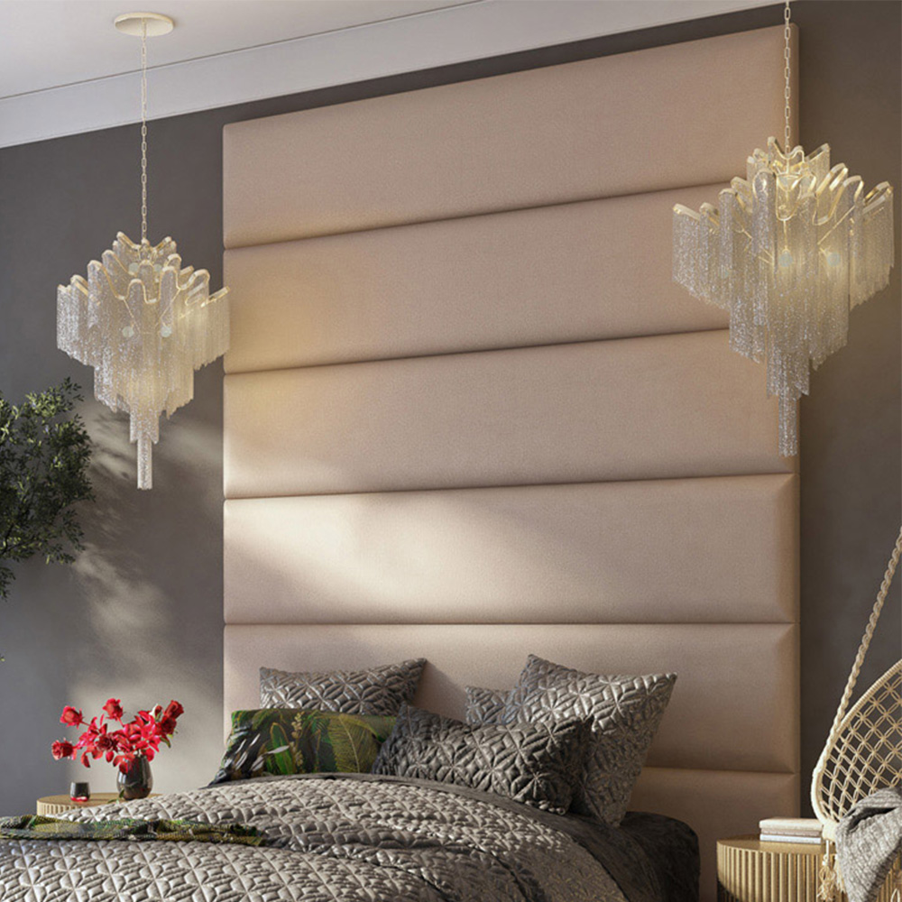 Aspire Furniture Llewelyn-Bowen Luxury Off White Eire Linen Wall Mounted Headboard 45cm Image 1