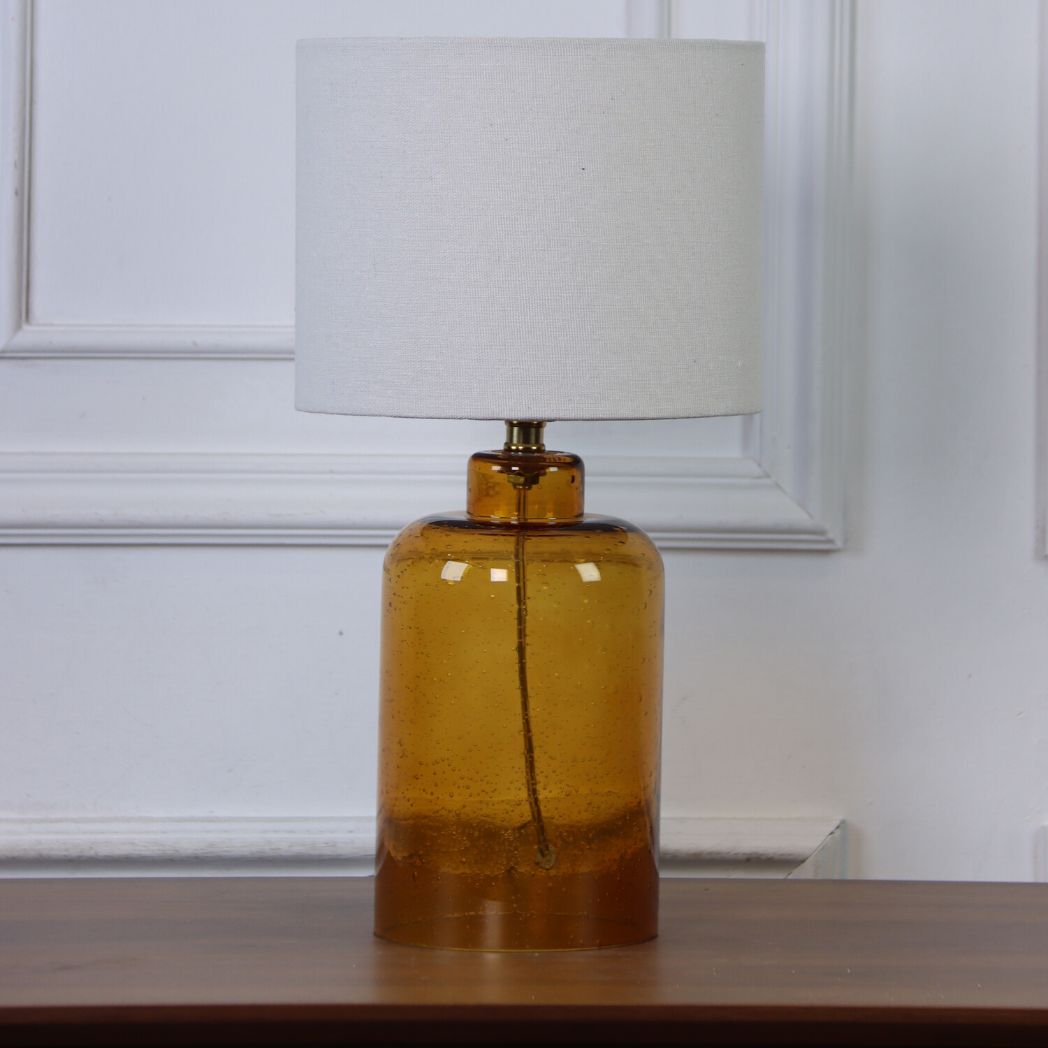 Noa Table Lamp White and Brown Image 2