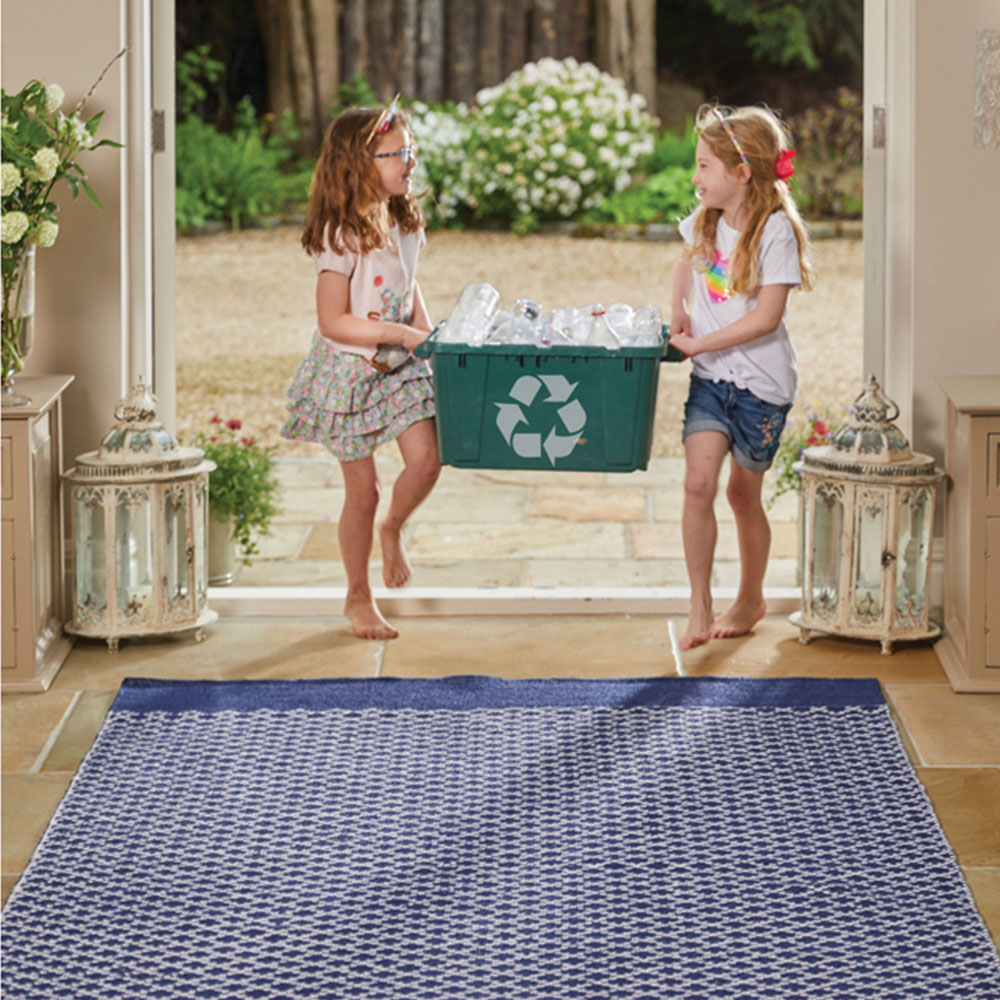 Hug Rug Navy Woven Trellis Rug 160 x 230cm Image 2