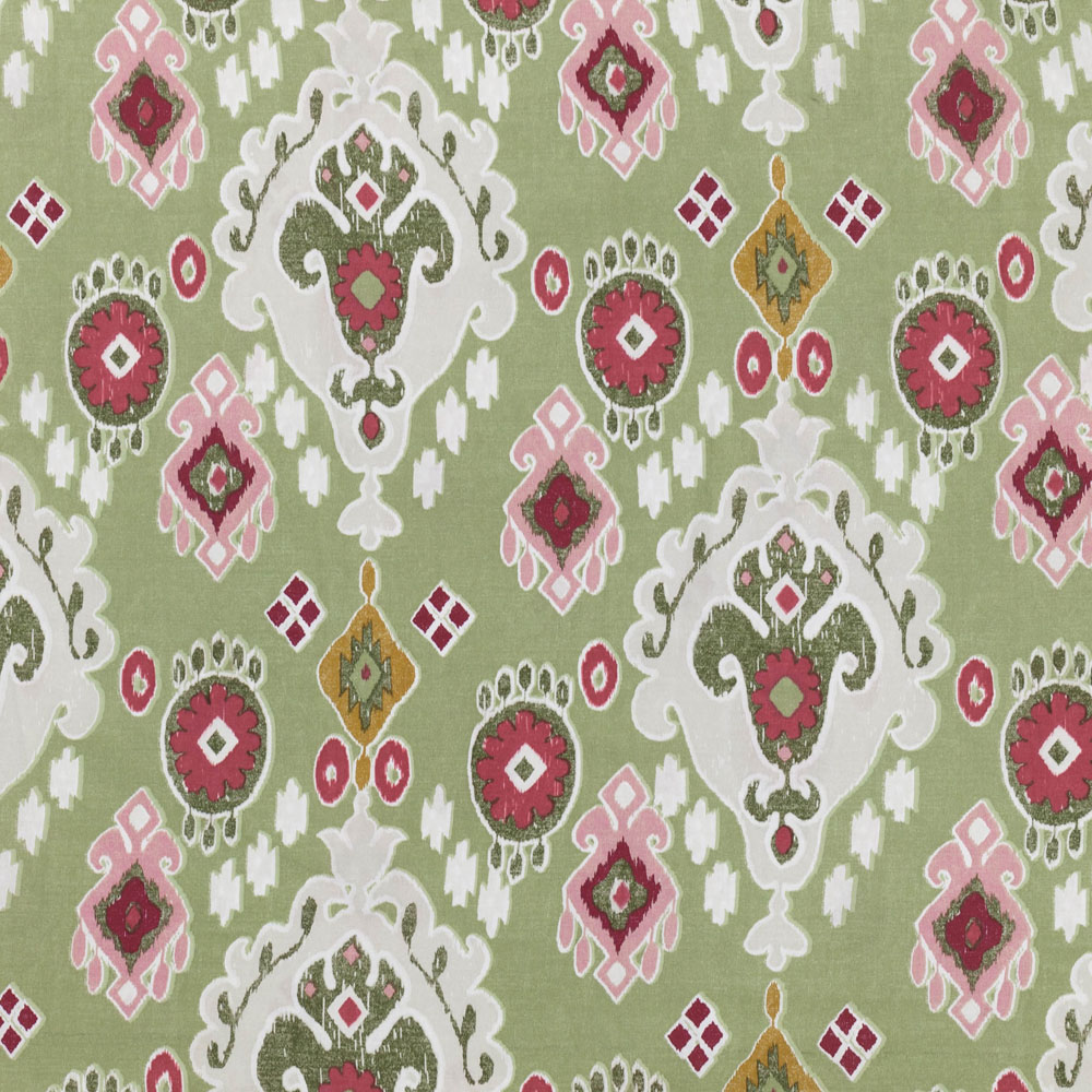 Paoletti Dawson Ikat Super King Size Reversible Green Duvet Set Image 5