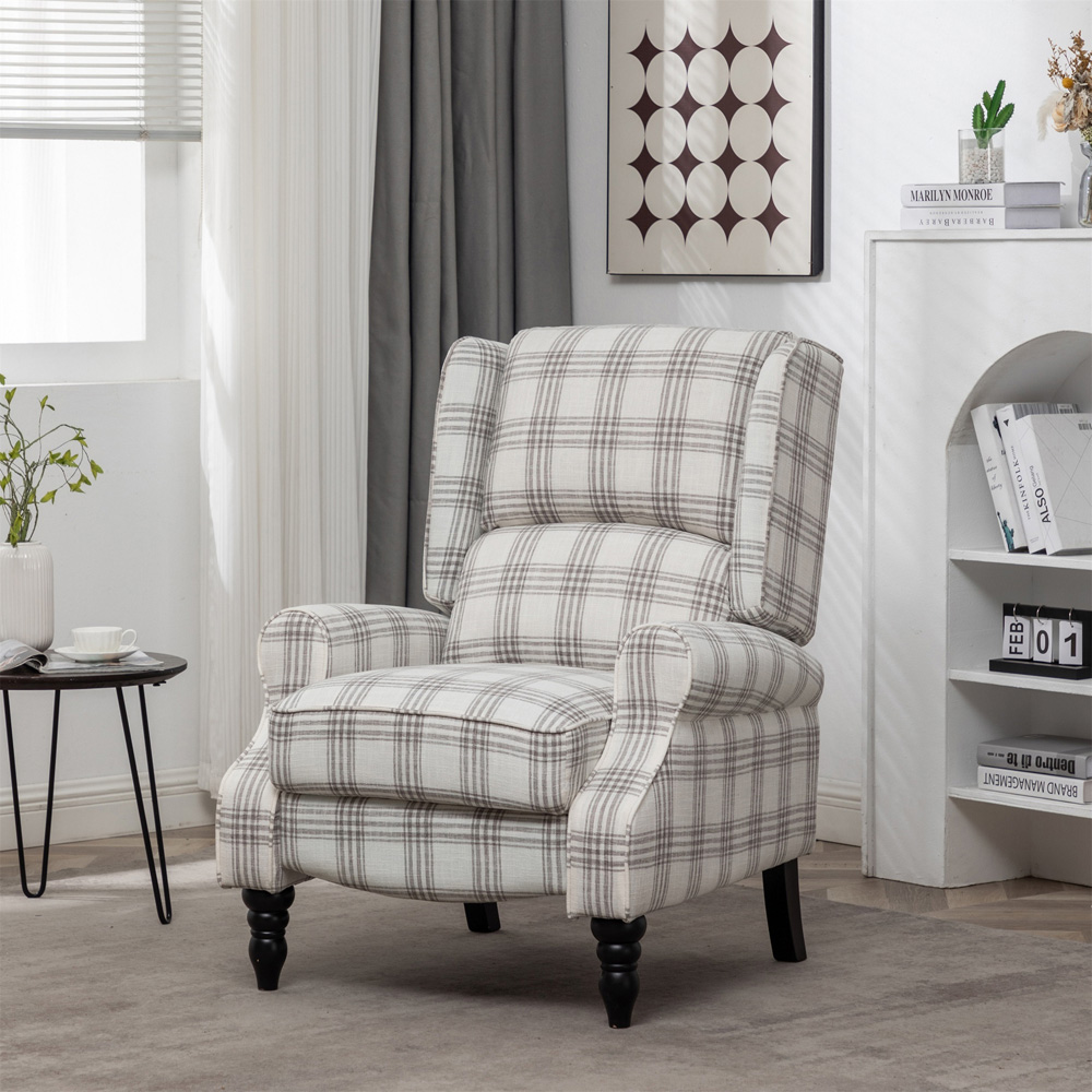 Furniture One Grey Wing Back Recliner Armchair Image 5