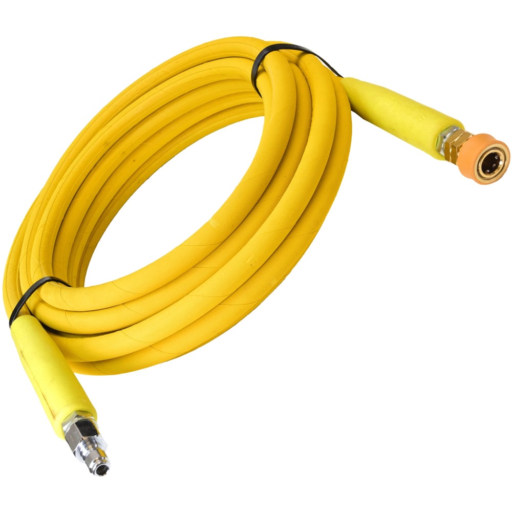 V-TUF 10m 2 Wire Yellow Heavy Duty High Pressure Hose MSQ M x MSQ F and Cuffs Image