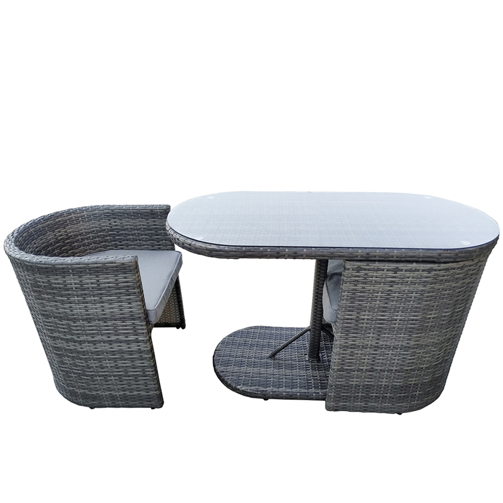 Charles Bentley St Tropez 2 Seater Bistro Set Grey Image 4