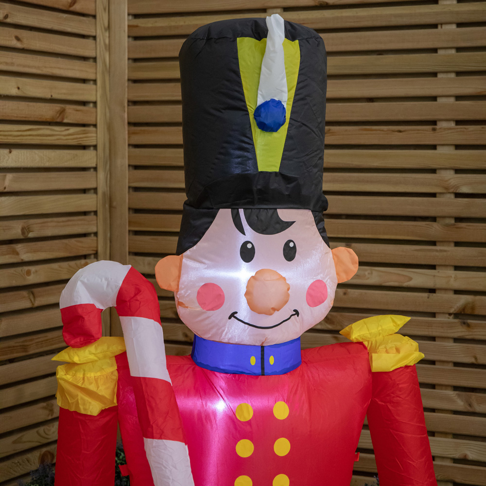 Samuel Alexander Inflatable Light Up Toy Soldier with Candy Cane Christmas Decoration 6ft Image 4