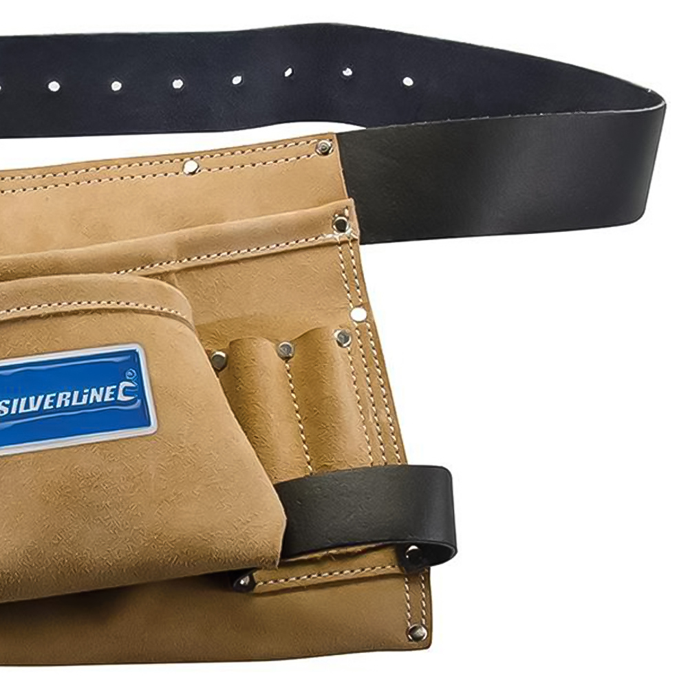 Silverline Leather 8 Pocket Nail and Tool Bag 260 x 230mm Image 3