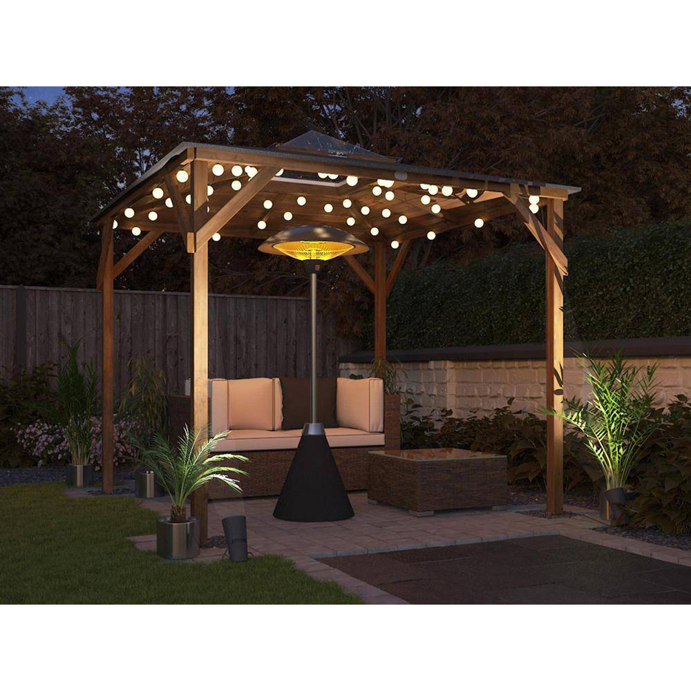 Dunster House Erin 2.5 x 2.5m Brown Wooden Superfelt Gazebo with Perspex Dome Roof Image 4