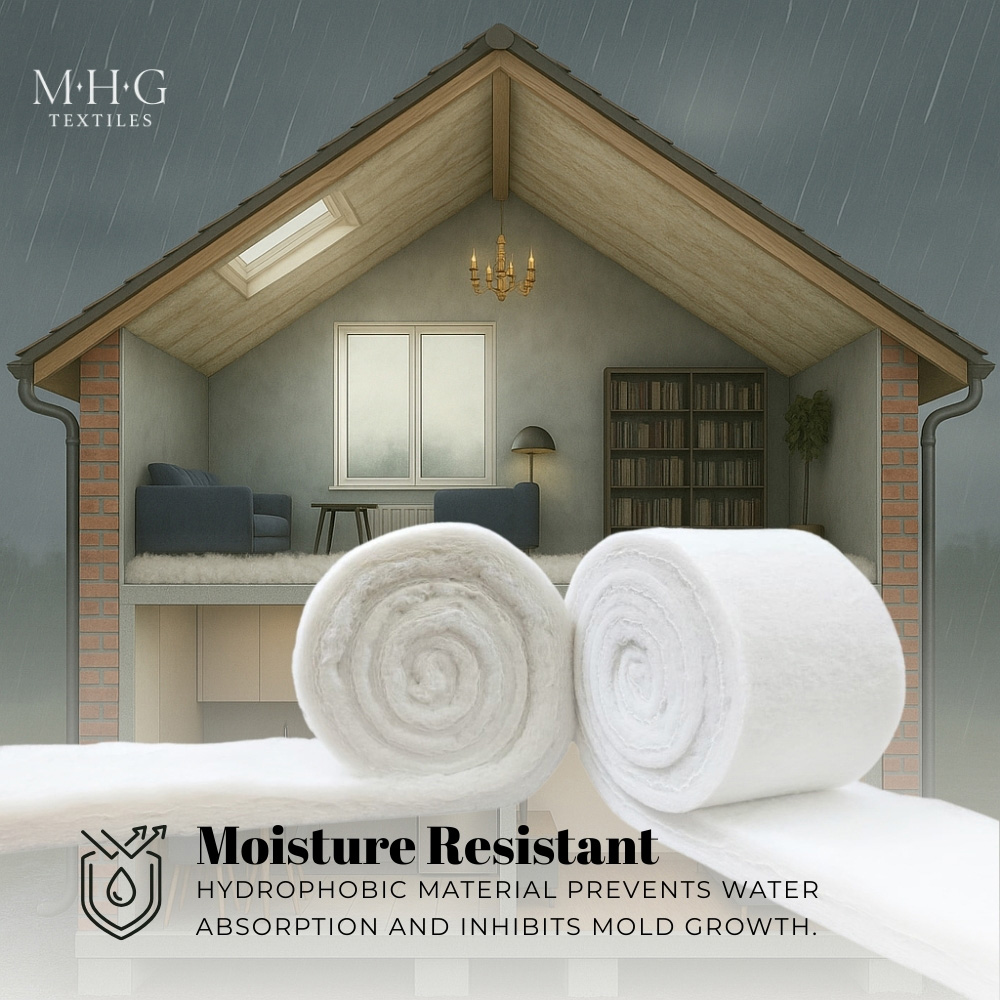MHG Textiles White Eco Polyester Loft Insulation Roll 5m x 570 x 110mm Image 6