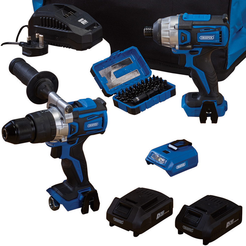 Draper D20 8 piece Fix’N’Go kit with Batteries Charger and Bag Image 3