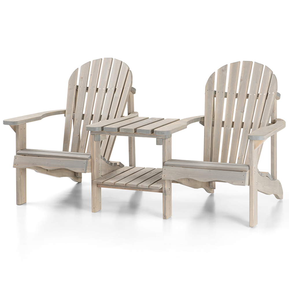 AMATA Ungurs 2 Seater Adirondack Love Seat Grey Image 2