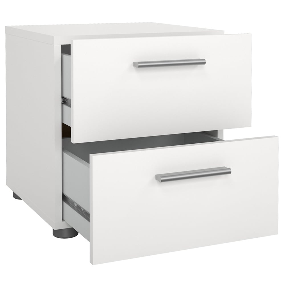 Florence 2 Drawer White Bedside Table Image 4